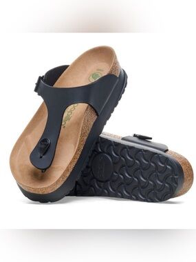 Papillio Birkenstock Gizeh Platform Vegan Birko-Flor Sandals black NEW 38 US 7